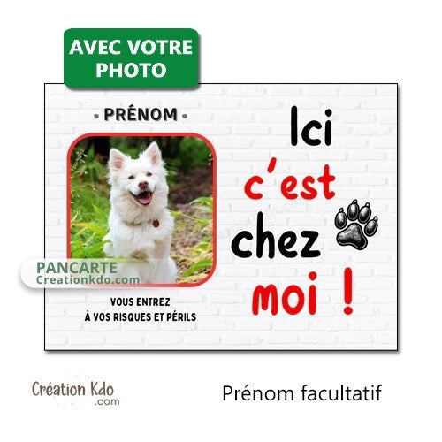 panneau je monte la garde humour plaque chien photo