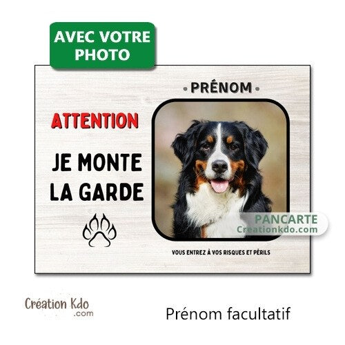 je monte la garde photo personnalisée plaque attention au chien panneau