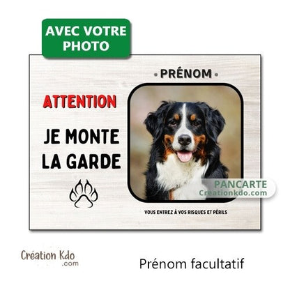 je monte la garde photo personnalisée plaque attention au chien panneau