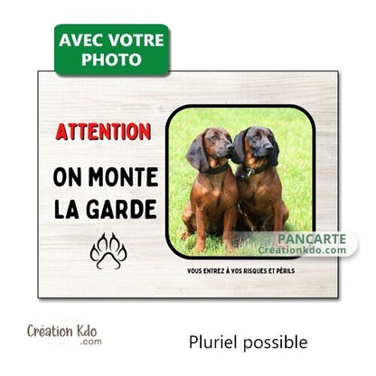 je monte la garde photo personnalisée plaque attention au chien panneau