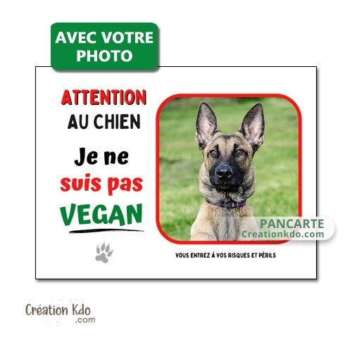 malinois plaque chien personnalisée photo panneau portail monte la garde humour