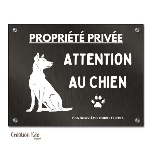 plaque attention au chien panneau portail je monte la garde