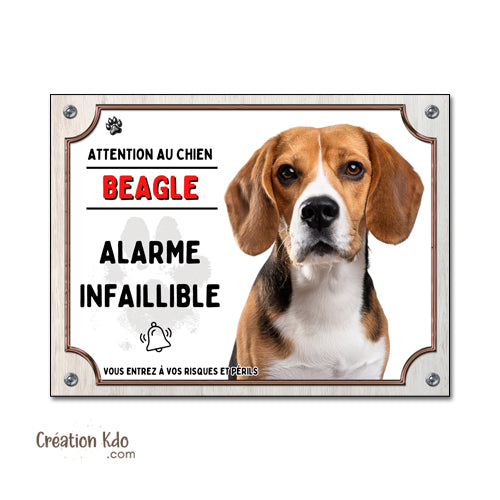 plaque beagle humour alarme panneau chien portail je monte la garde