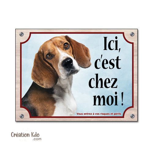 plaque attention au chien beagle je monte la garde panneau portail et sticker à bord
