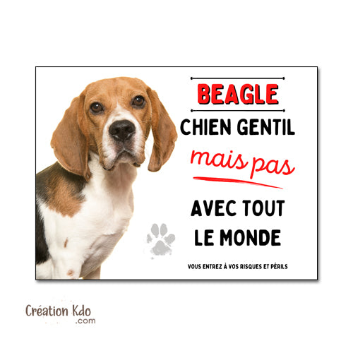 panneau chien gentil beagle plaque monte la garde