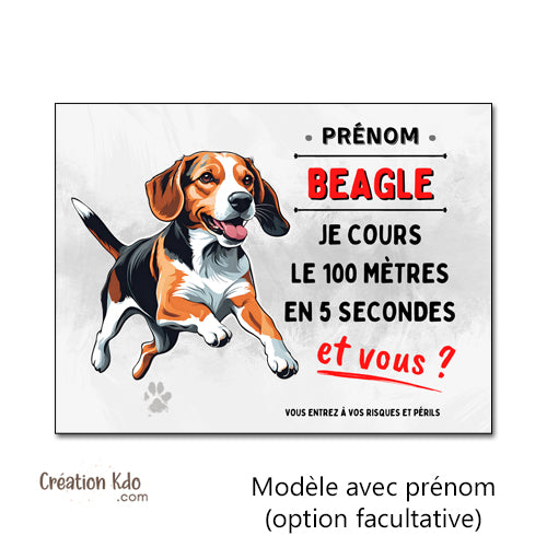 beagle je monte la garde portail chien humour