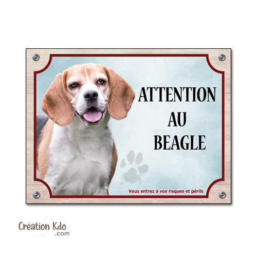 plaque beagle je monte la garde à la maison panneau chien portail