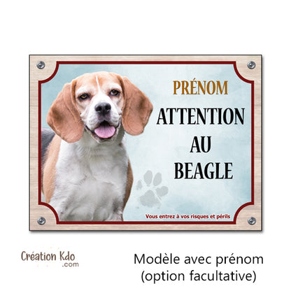 plaque beagle je monte la garde à la maison panneau chien portail
