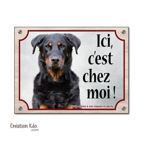 plaque beauceron je monte la garde panneau chien portail