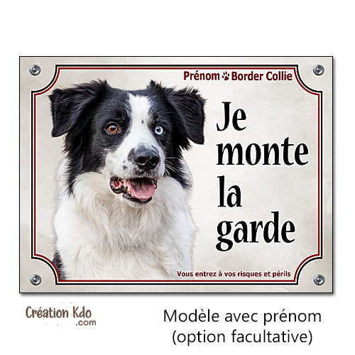 panneau border collie attention au chien portail plaque je monte la garde pancarte