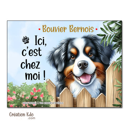 panneau humour bouvier bernois attention au chien plaque monte la garde