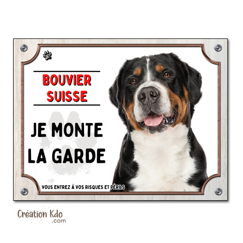 bouvier suisse plaque attention au chien panneau portail je monte la garde