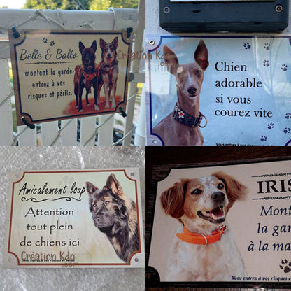 Plaque chien avec PERSONNALISATION COMPLÈTE photo texte Panneau personnalisé avec vos souhaits
