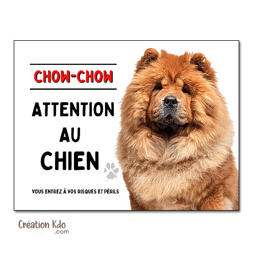 plaque chow chow panneau attention au chien pancarte je monte la garde