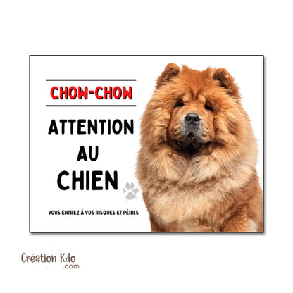 plaque chow chow panneau attention au chien pancarte je monte la garde