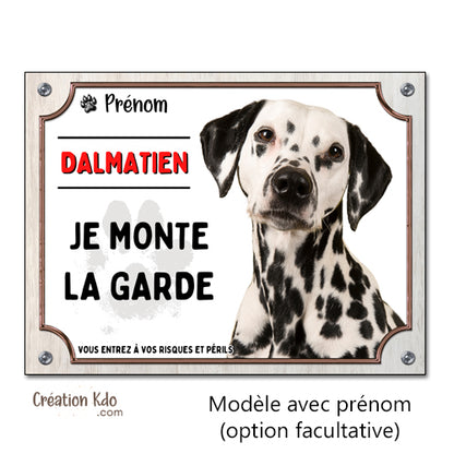 dalmatien plaque attention au chien panneau portail je monte la garde