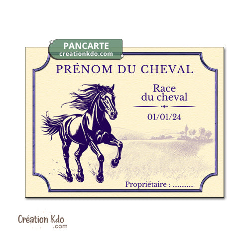 plaque de box cheval à personnaliser panneau nom chevaux poney sellerie idée cadeau
