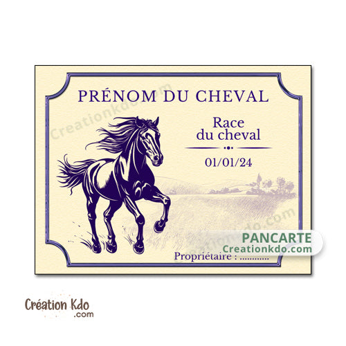 plaque de box cheval à personnaliser panneau nom chevaux poney sellerie idée cadeau