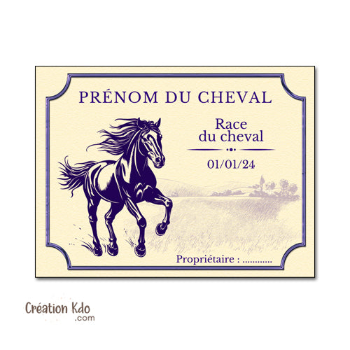 plaque de box cheval à personnaliser panneau nom chevaux poney sellerie idée cadeau