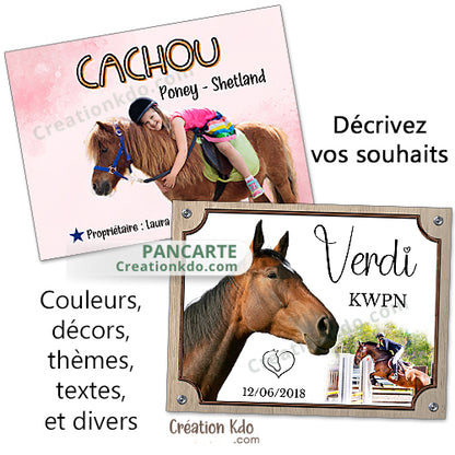 plaque de box photo cheval panneau chevaux écurie personnalisée