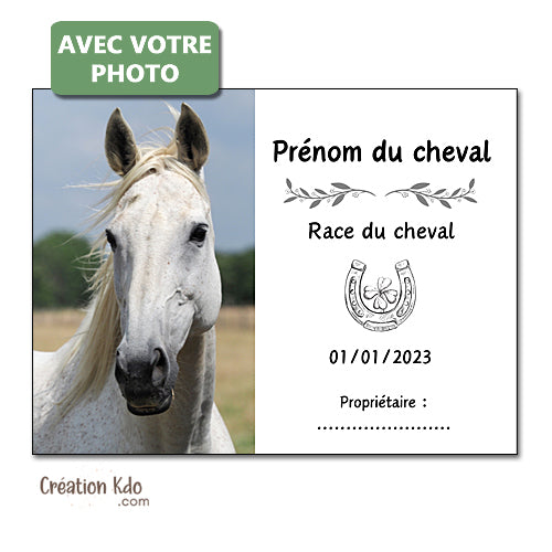 plaque de box photo cheval panneau chevaux écurie personnalisée