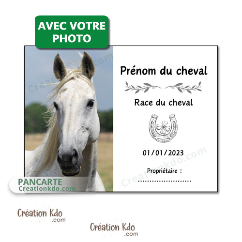 plaque de box photo cheval panneau chevaux écurie personnalisée