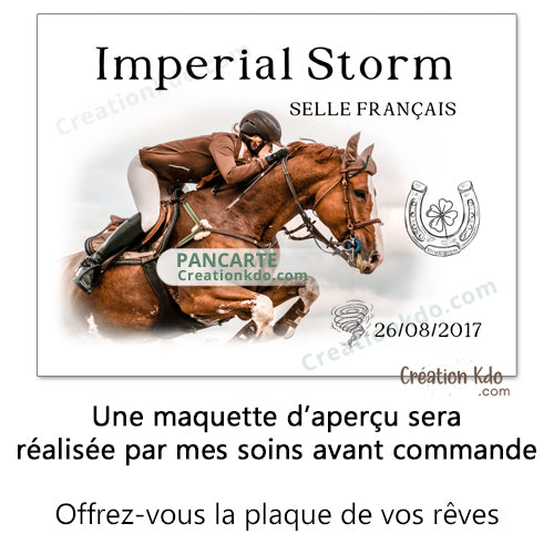 plaque de box photo cheval panneau chevaux écurie personnalisée