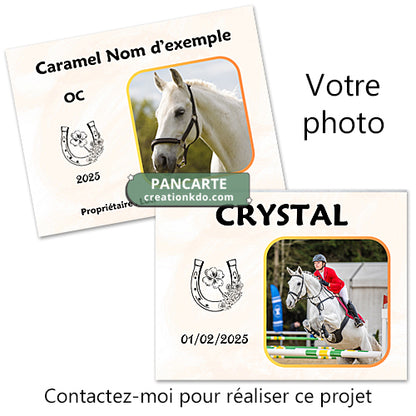plaque de box photo cheval personnalisée panneau chevaux écurie