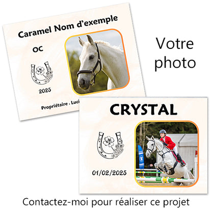 plaque de box photo cheval personnalisée panneau chevaux écurie