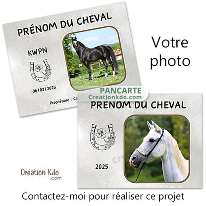 plaque de box cheval avec photo personnalisée panneau écurie
