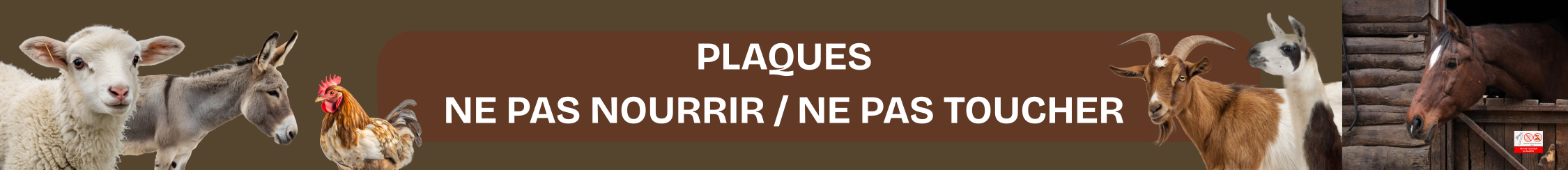 plaque ne pas nourrir ne pas toucher panneau de box animaux