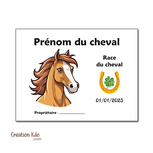 plaque de box chevaux personnalisée panneau écurie cheval