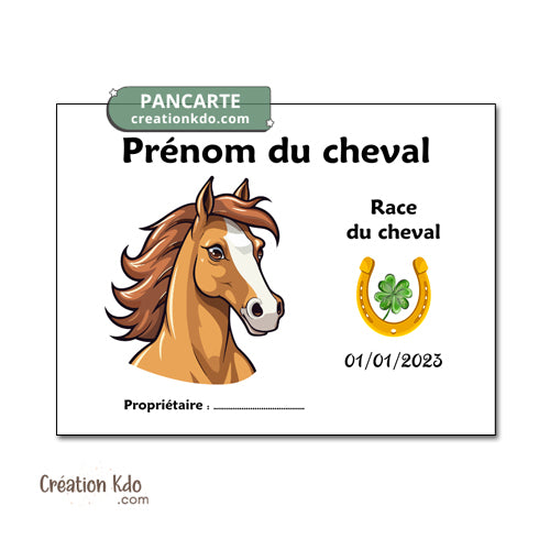 plaque de box chevaux personnalisée panneau écurie cheval