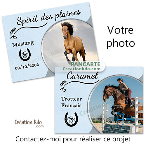 plaque de box personnalisée cheval avec votre photo panneau écurie pancarte