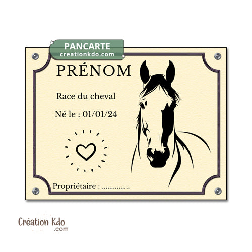 plaque de box cheval à personnaliser panneau nom chevaux poney sellerie idée cadeau