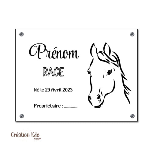 plaque de box cheval personnalisé panneau écurie nom chevaux poney sellerie idée cadeau