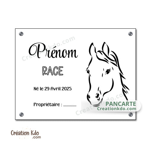 plaque de box cheval personnalisé panneau écurie nom chevaux poney sellerie idée cadeau
