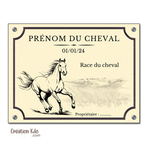 plaque de box cheval à personnaliser panneau nom chevaux poney sellerie idée cadeau
