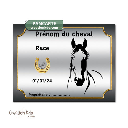 plaque de box cheval personnalisée panneau écurie chevaux race naissance nom pancarte en aluminium 