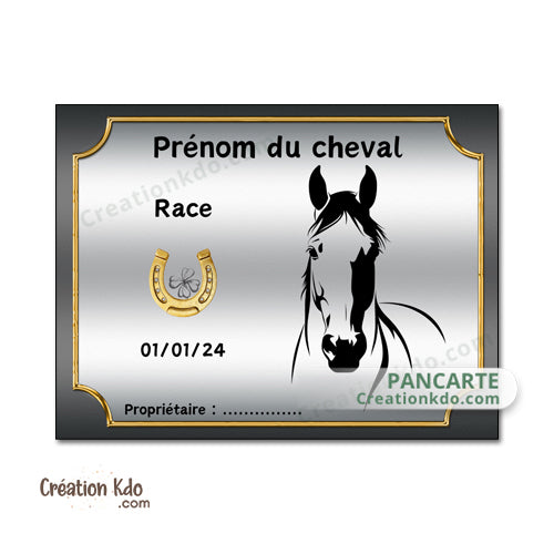 plaque de box cheval personnalisée panneau écurie chevaux race naissance nom pancarte en aluminium 