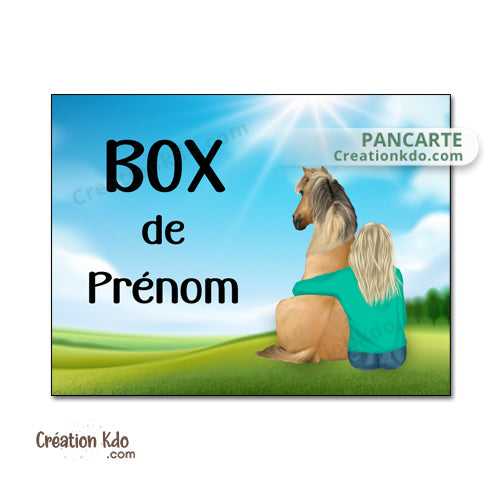 plaque de box personnalisée cheval panneau écurie prairie nom chevaux poney