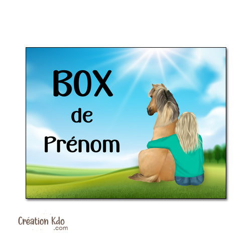 plaque de box personnalisée cheval panneau écurie prairie nom chevaux poney