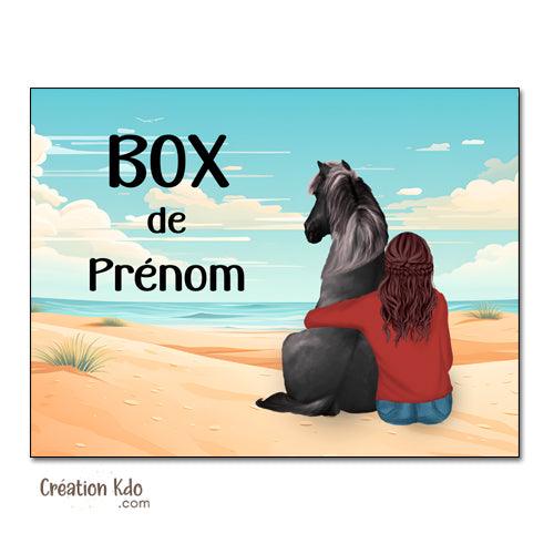 plaque de box cheval à personnaliser prénom nom chevaux motif plage panneau
