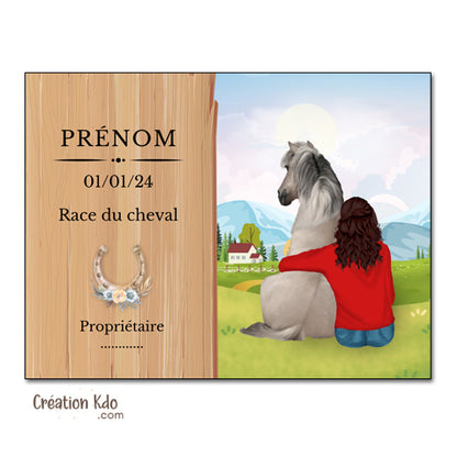 plaque de box cheval personnalisée panneau écurie pancarte