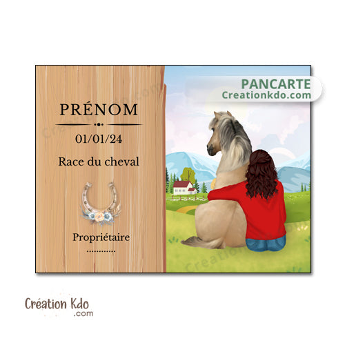plaque de box cheval personnalisée panneau écurie pancarte