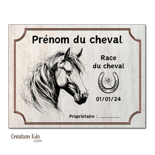plaque de box cheval personnalisé panneau aluminium écurie nom chevaux poney sellerie