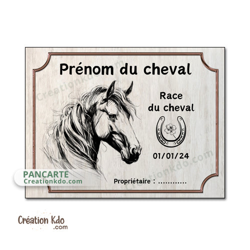 plaque de box cheval personnalisé panneau aluminium écurie nom chevaux poney sellerie