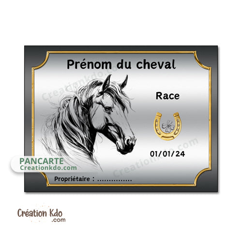plaque de box cheval personnalisée panneau écurie chevaux race naissance nom pancarte en aluminium 