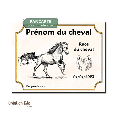 plaque de box cheval personnalisé panneau écurie nom chevaux poney sellerie idée cadeau