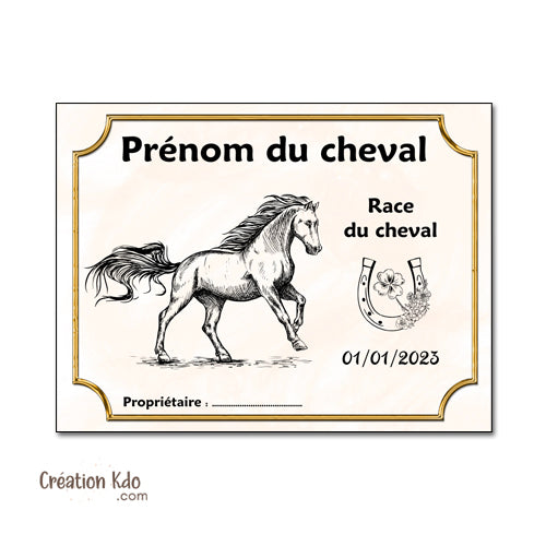 plaque de box cheval personnalisé panneau écurie nom chevaux poney sellerie idée cadeau